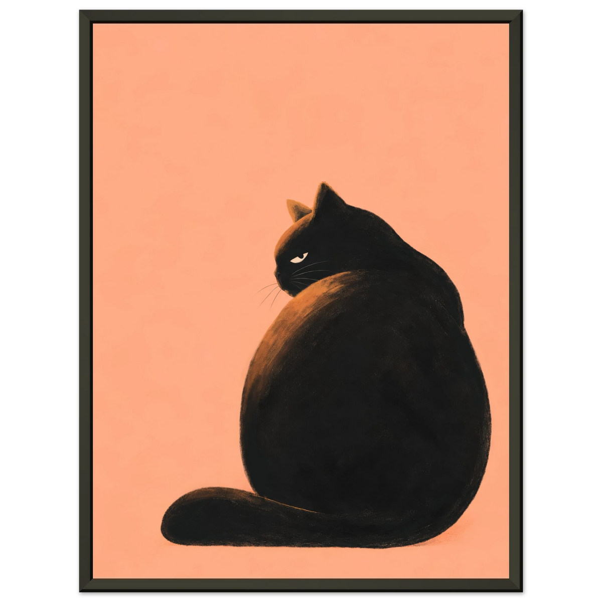 Produktansicht des Kunstdrucks Golden Hour mit schwarzer Katze