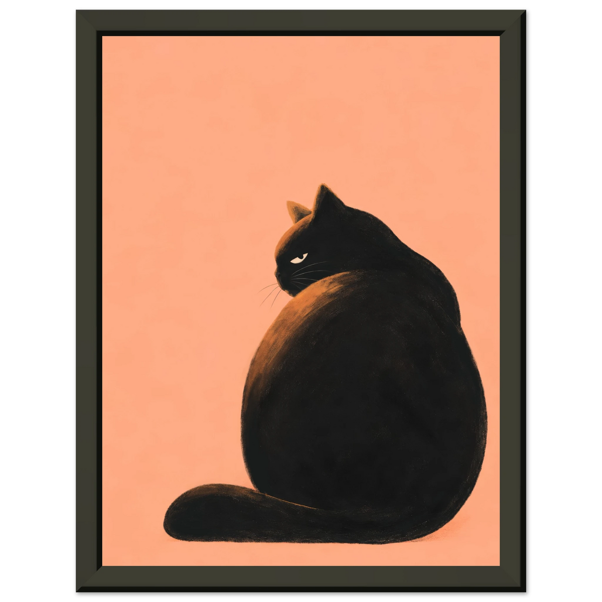 Produktansicht des Kunstdrucks Golden Hour mit schwarzer Katze