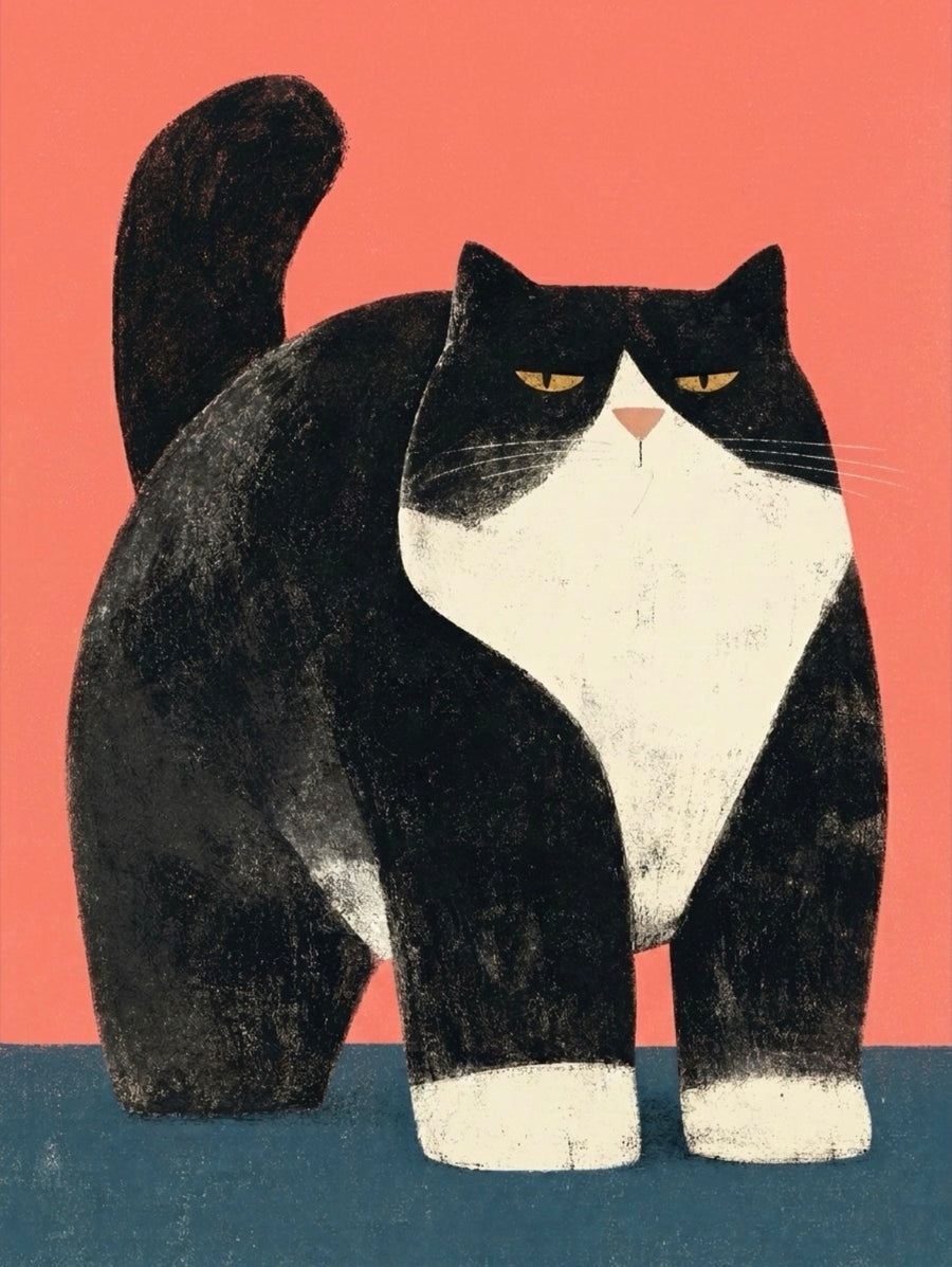 Lo smoking — stampa artistica con soggetto animale di Sasha Liley