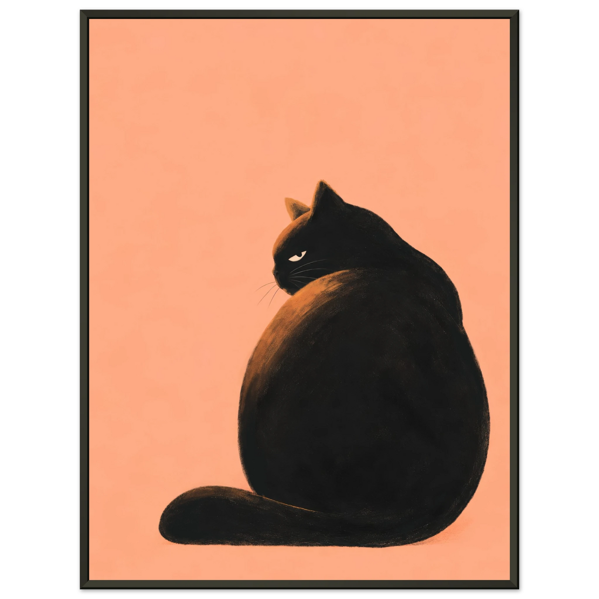 Produktansicht des Kunstdrucks Golden Hour mit schwarzer Katze