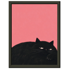 Productweergave van de kunstprint Ze is iets van plan met zwarte kat van Sasha Liley