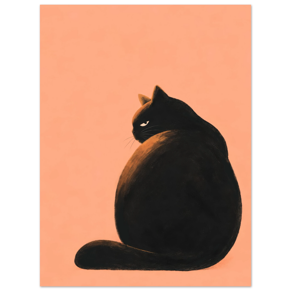 Produktansicht des Kunstdrucks Golden Hour mit schwarzer Katze