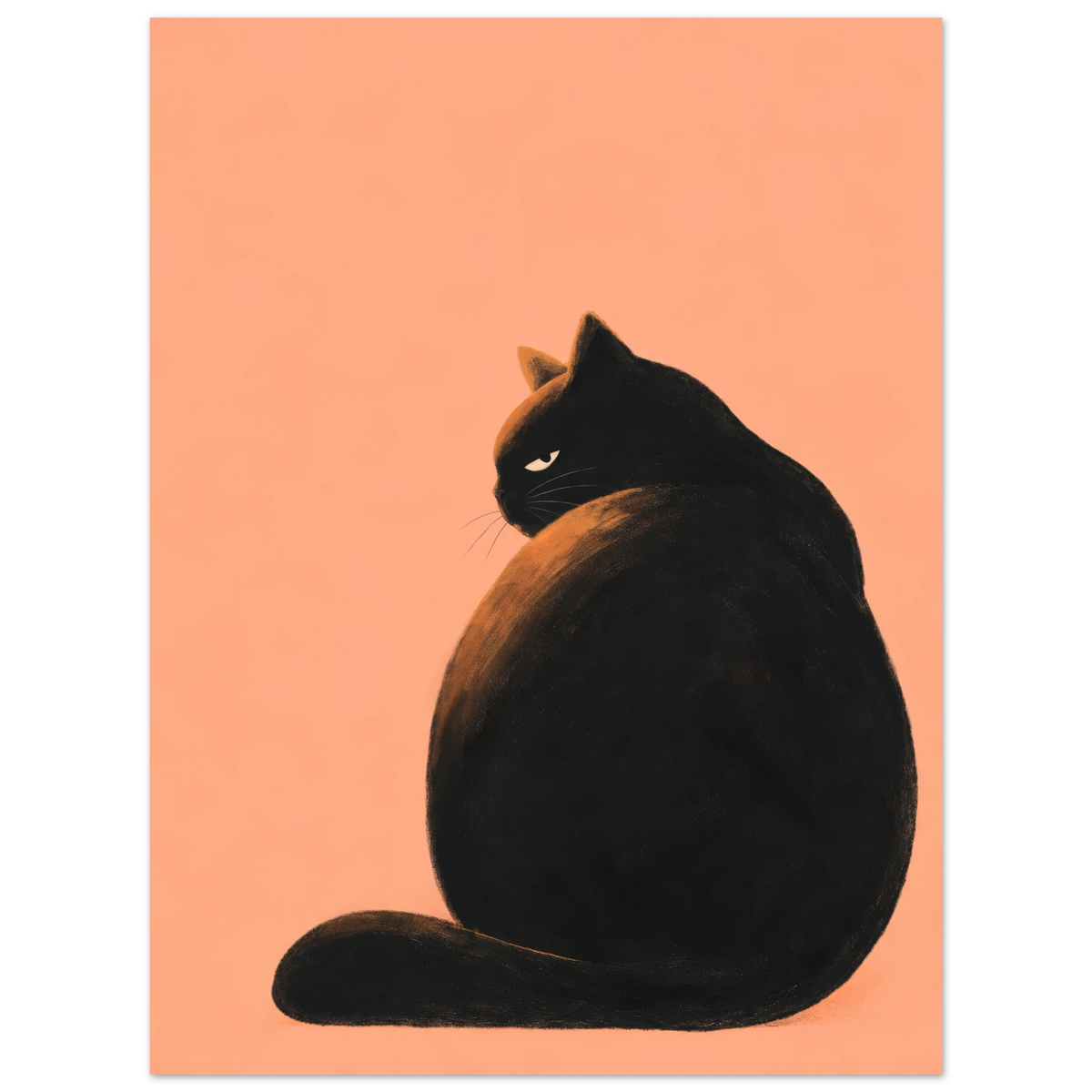 Produktansicht des Kunstdrucks Golden Hour mit schwarzer Katze