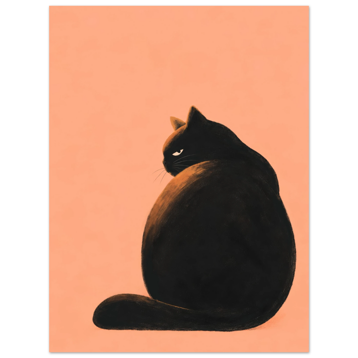 Produktansicht des Kunstdrucks Golden Hour mit schwarzer Katze
