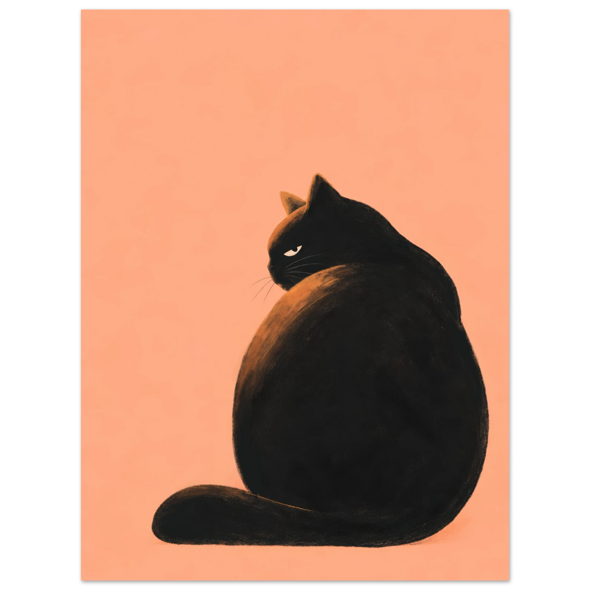Produktansicht des Kunstdrucks Golden Hour mit schwarzer Katze