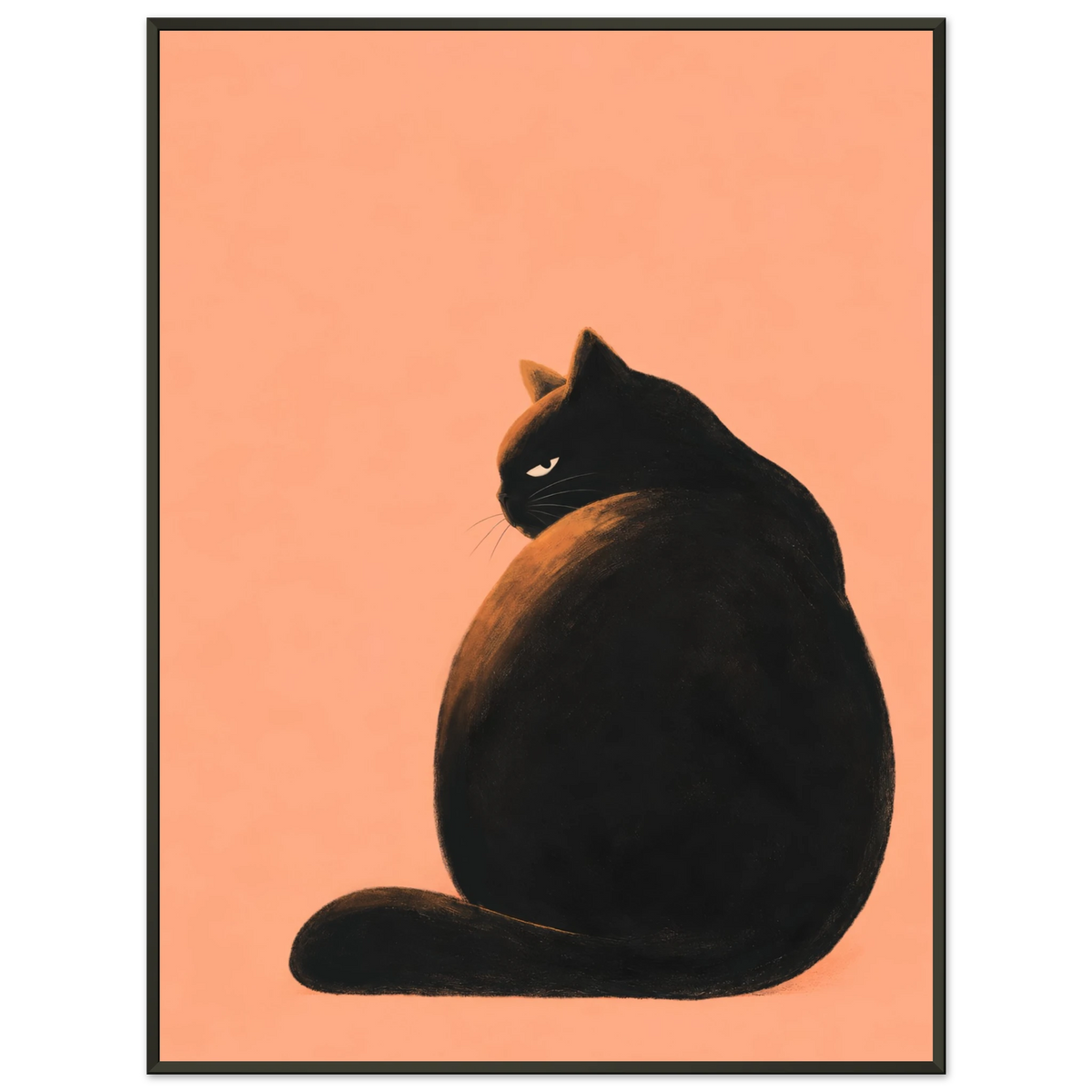 Produktansicht des Kunstdrucks Golden Hour mit schwarzer Katze