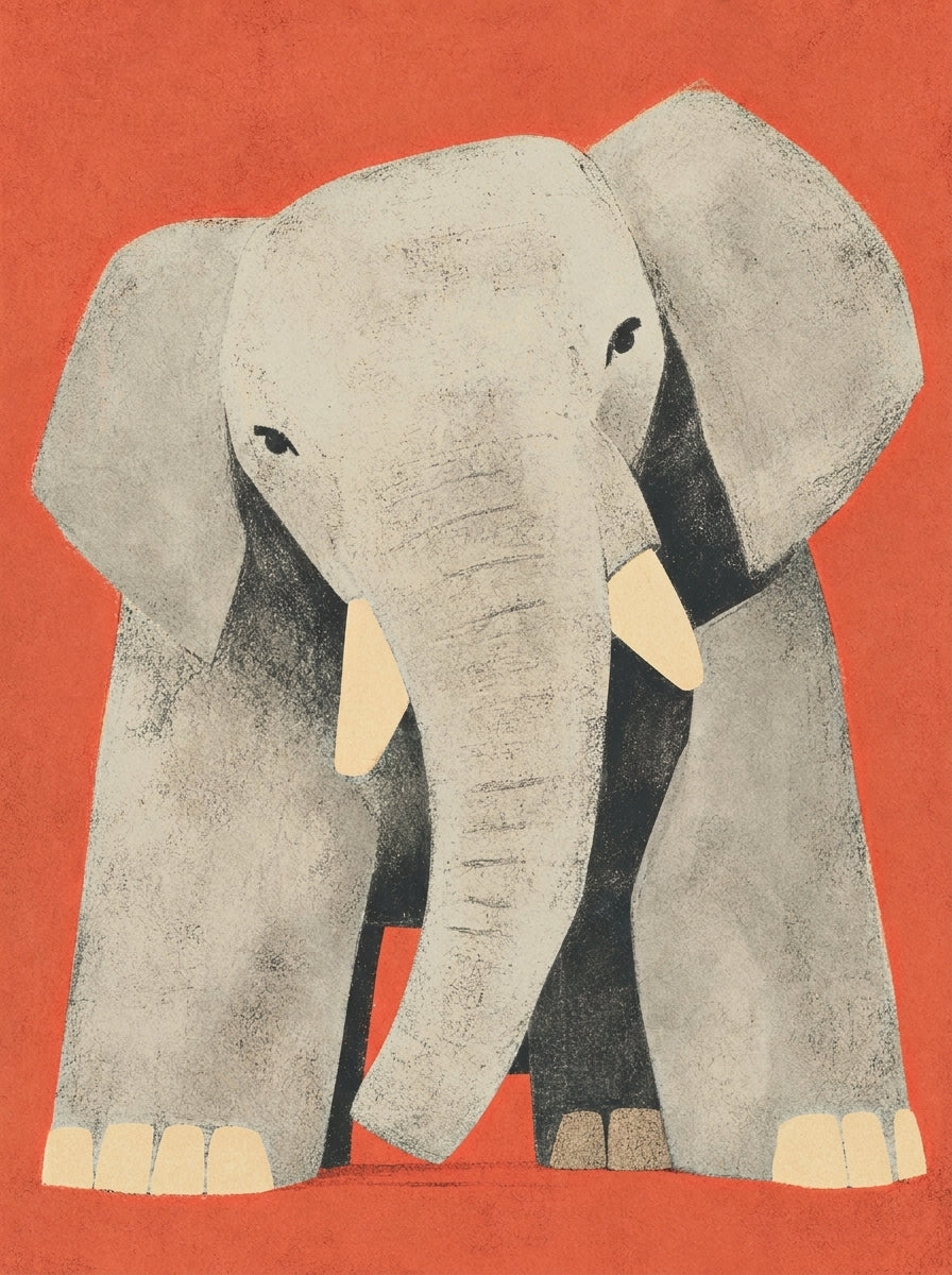 Elefante — stampa artistica con soggetto animale di Sasha Liley