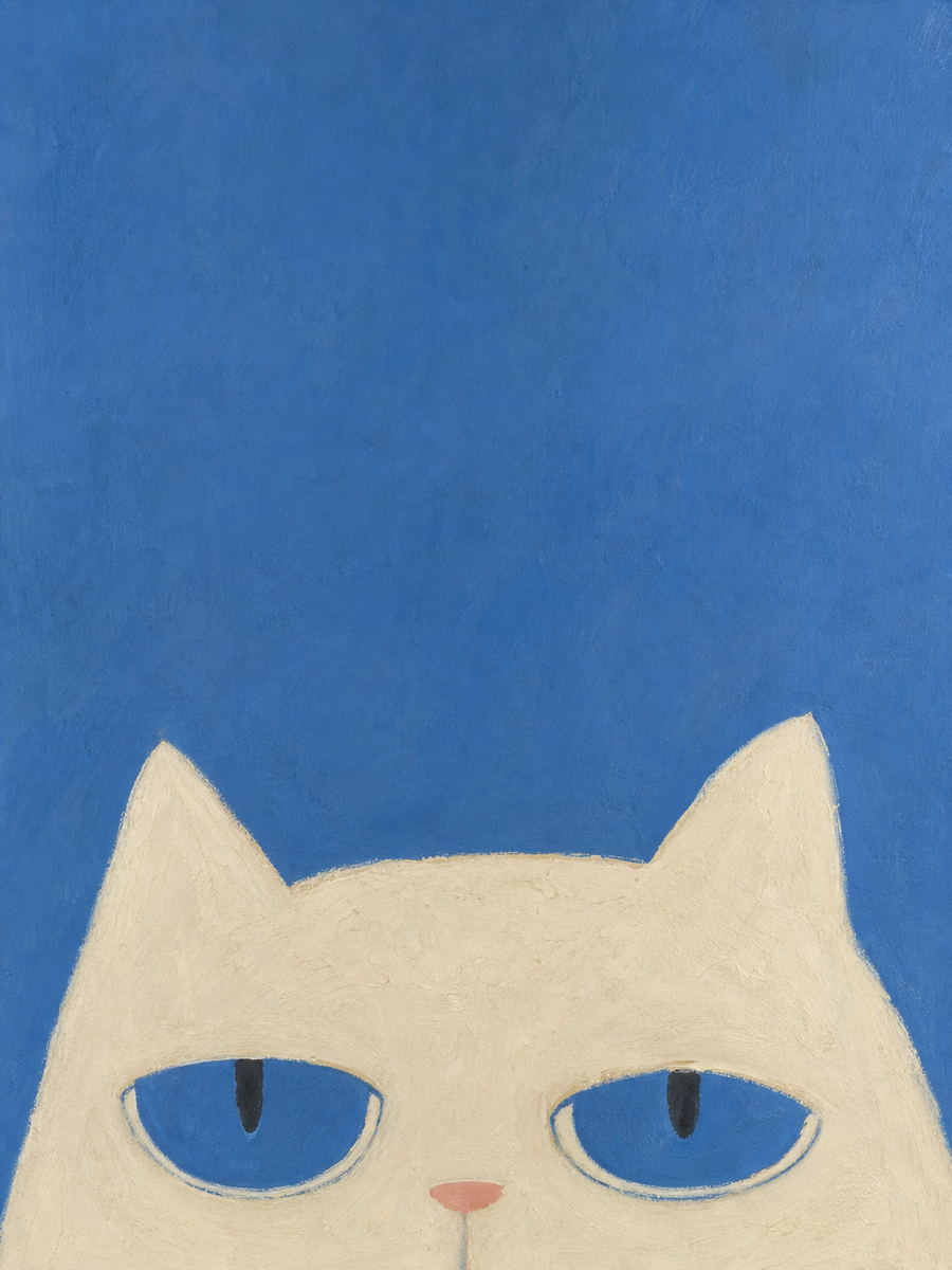 Occhi azzurri — stampa artistica con soggetto animale di Sasha Liley